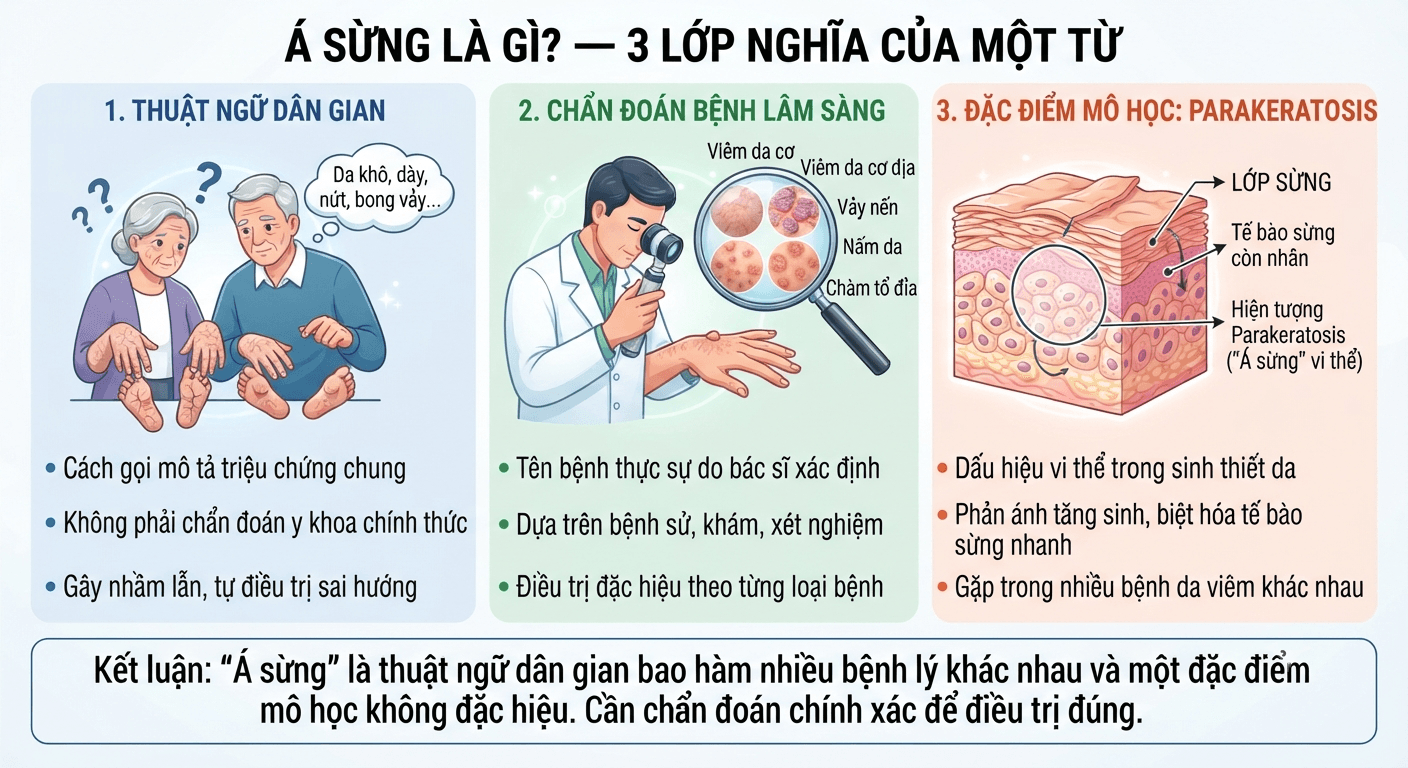 "So sánh thuật ngữ dân gian á sừng và chẩn đoán y khoa viêm da bàn tay"