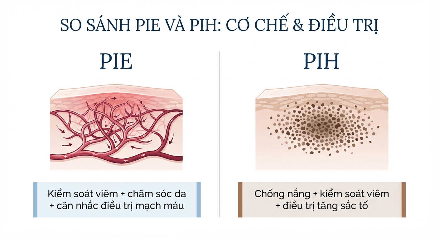 Điều trị thâm đỏ và thâm đen: vì sao không giống nhau?
