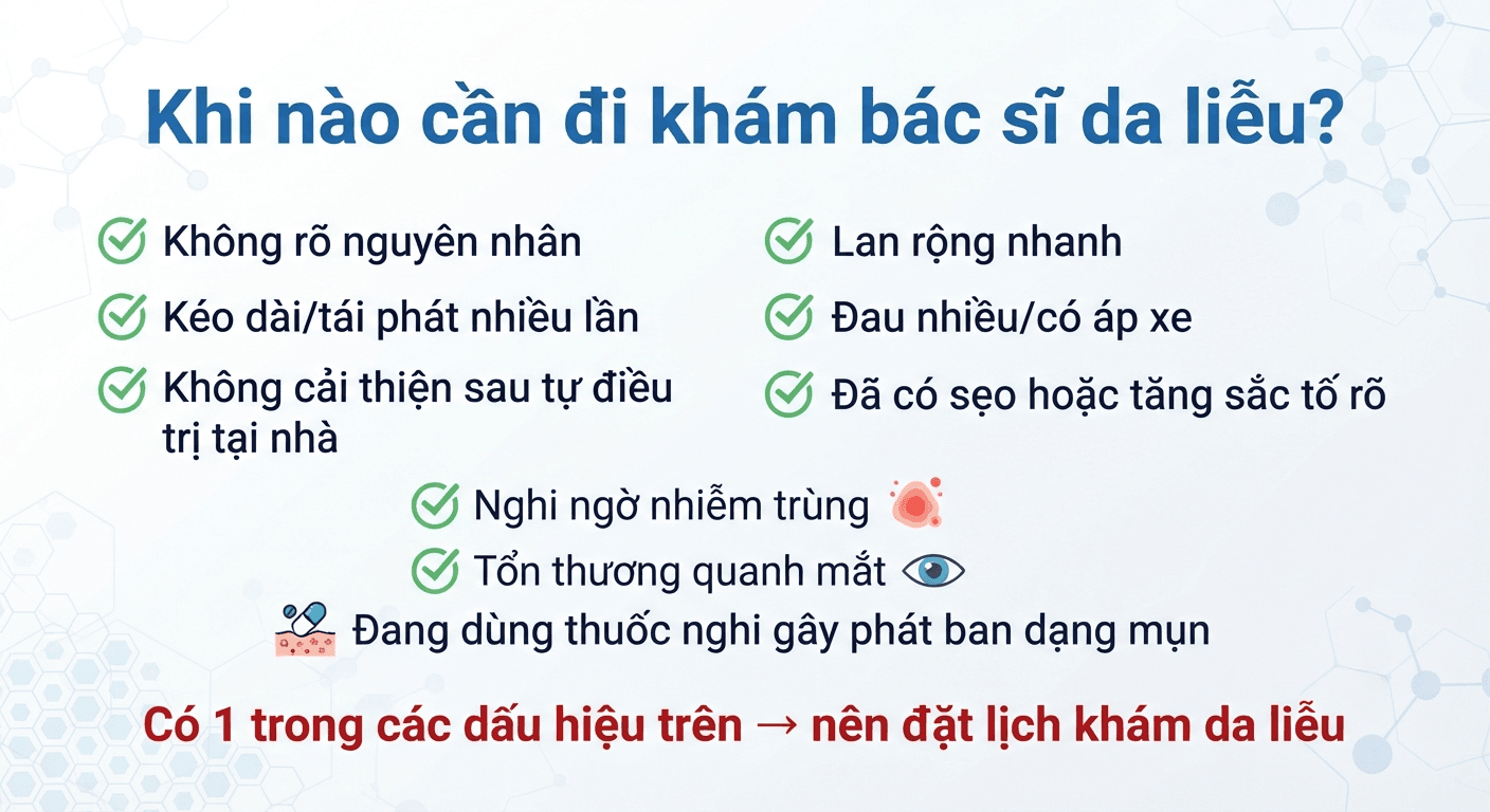 Khi nào cần đi khám bác sĩ da liễu?