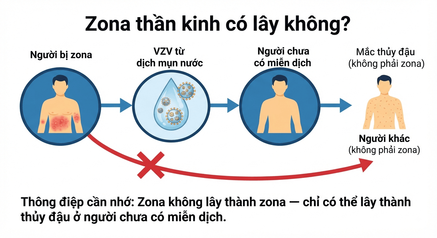 Zona thần kinh có lây không?