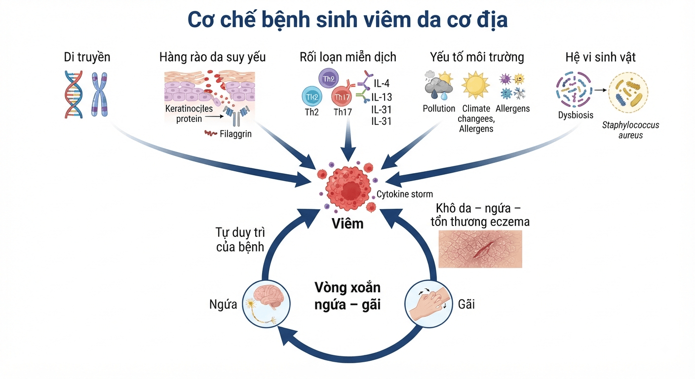 cơ chế bệnh sinh viêm da cơ địa sơ đồ
