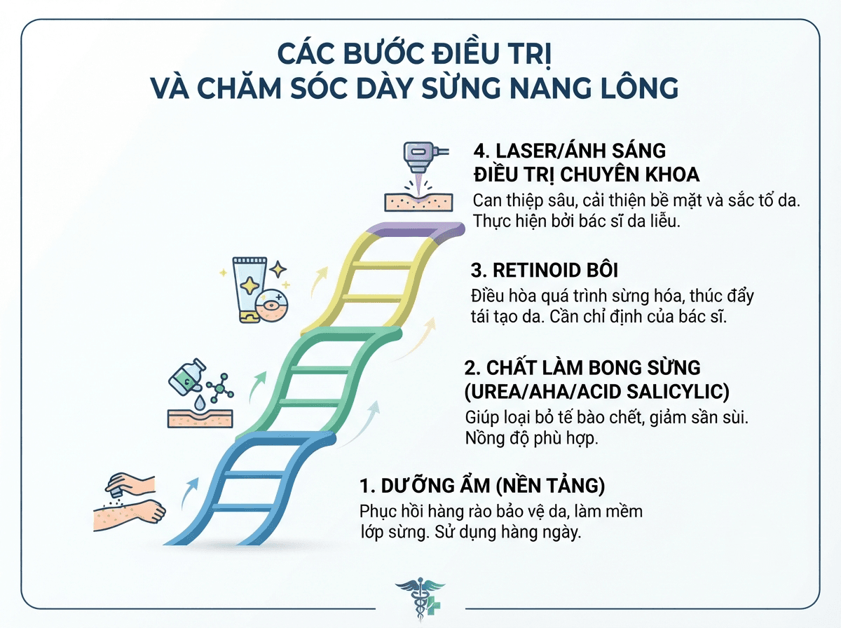 Các phương pháp giúp cải thiện dày sừng nang lông