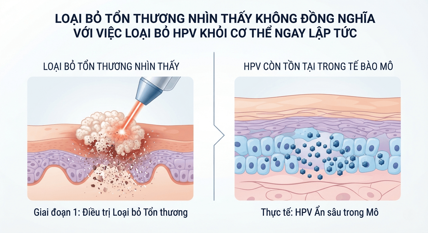 Điều trị sùi mào gà có đồng nghĩa HPV đã biến mất?