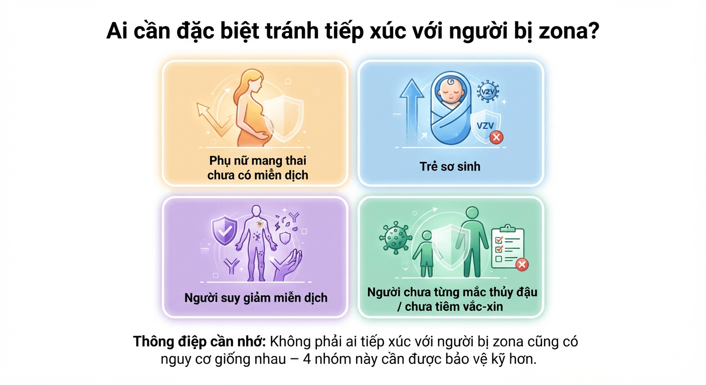 Ai cần đặc biệt tránh tiếp xúc với người bị zona?