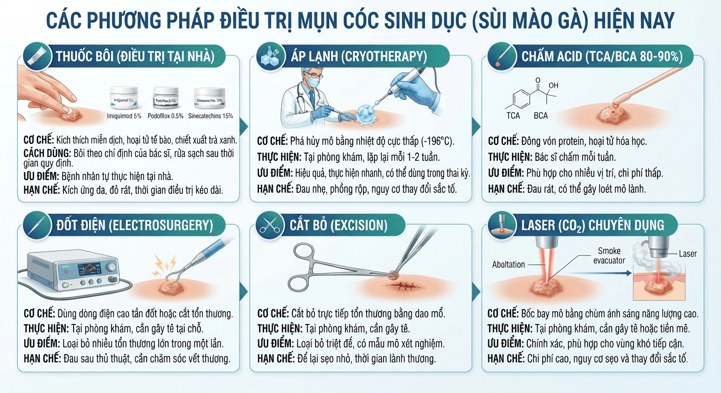 Các phương pháp điều trị sùi mào gà hiện nay