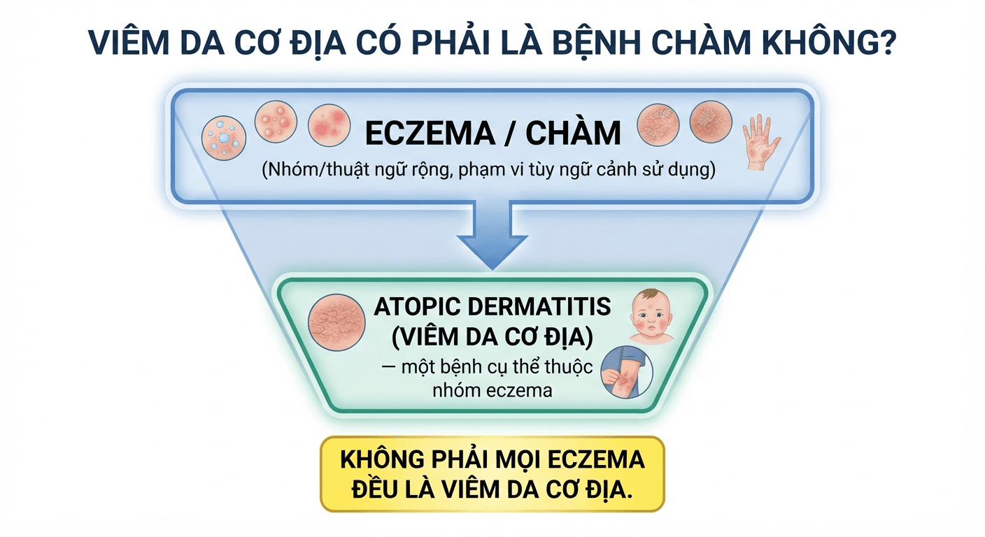 sơ đồ mối quan hệ viêm da cơ địa và bệnh chàm eczema