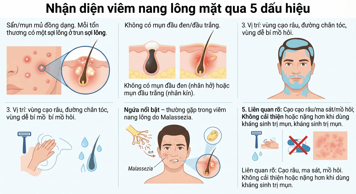 Nhận diện viêm nang lông mặt qua 5 dấu hiệu