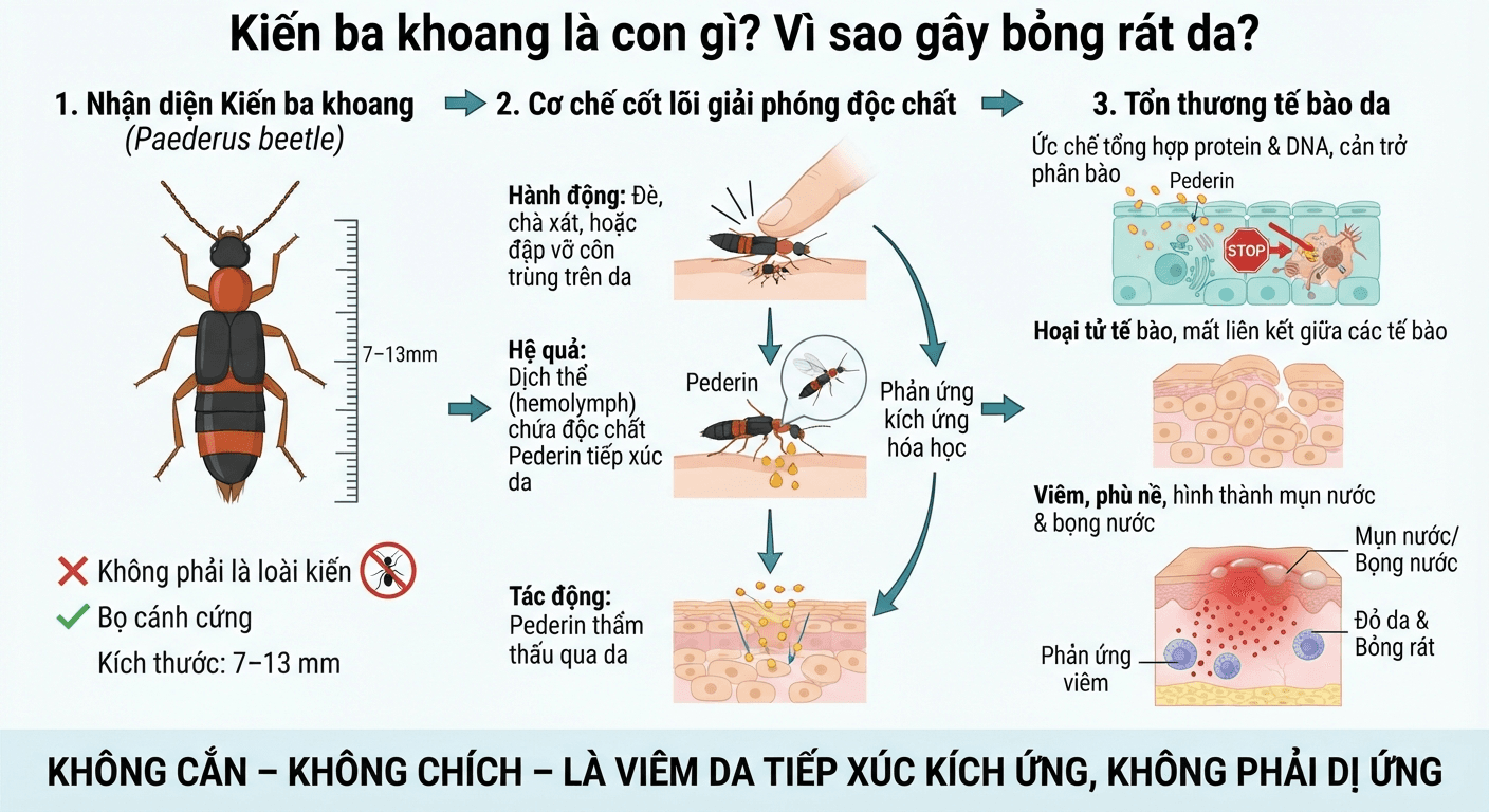 "Kiến ba khoang là con gì? Vì sao gây bỏng rát da?"