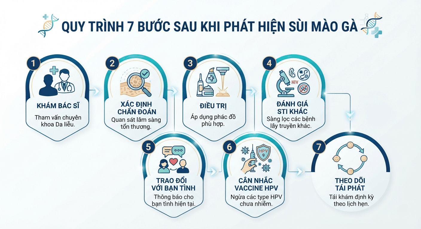 Sau khi phát hiện sùi mào gà nên làm gì?