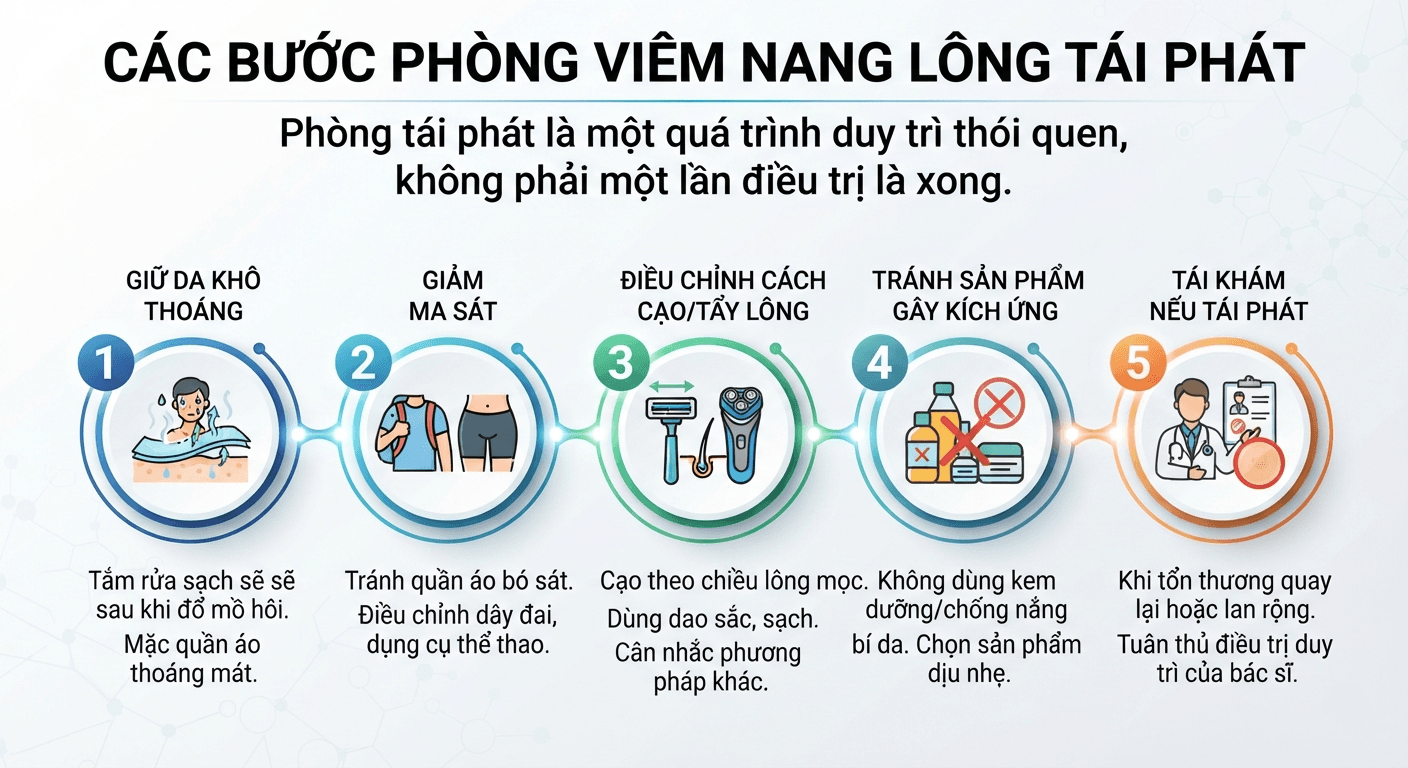 Các bước phòng viêm nang lông tái phát