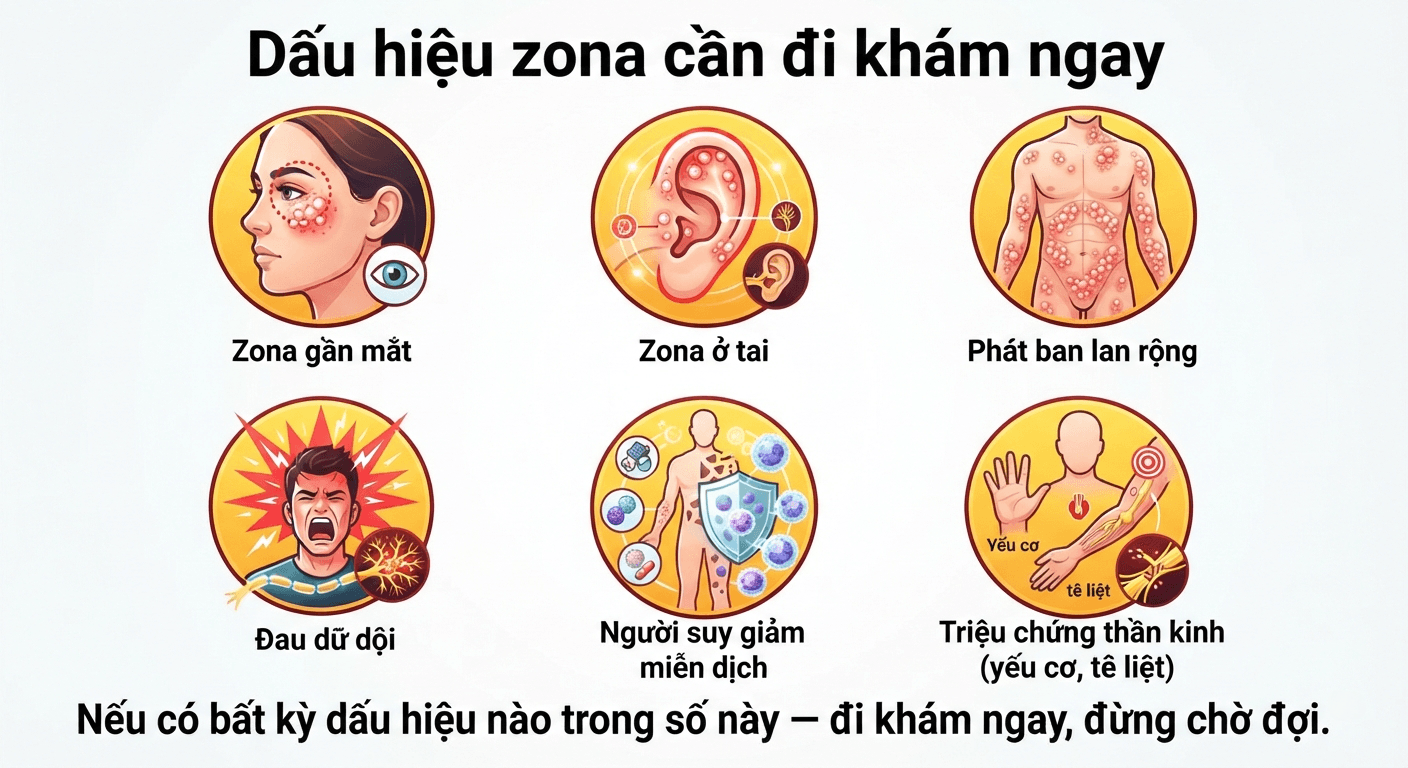 Dấu hiệu zona cần đi khám ngay