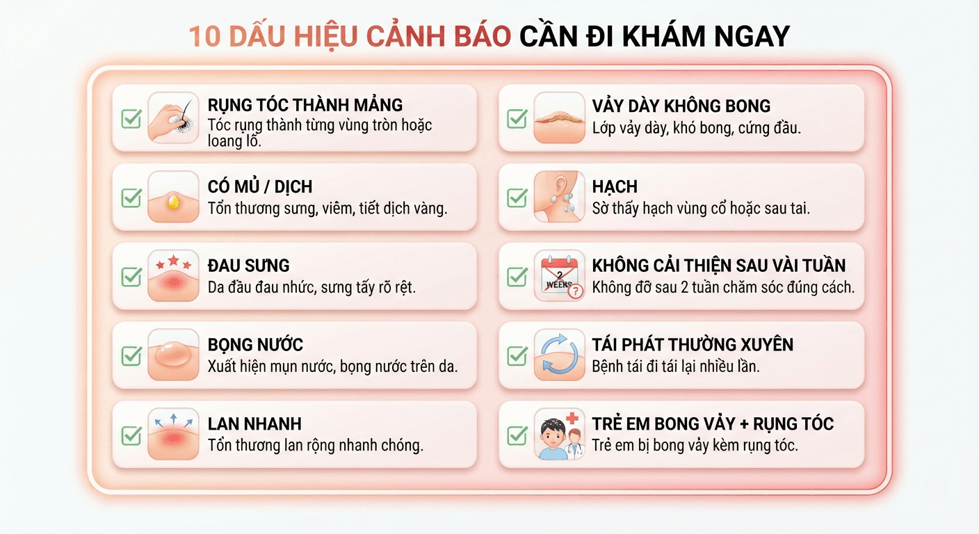 Checklist trực quan "10 dấu hiệu cảnh báo cần đi khám ngay"
