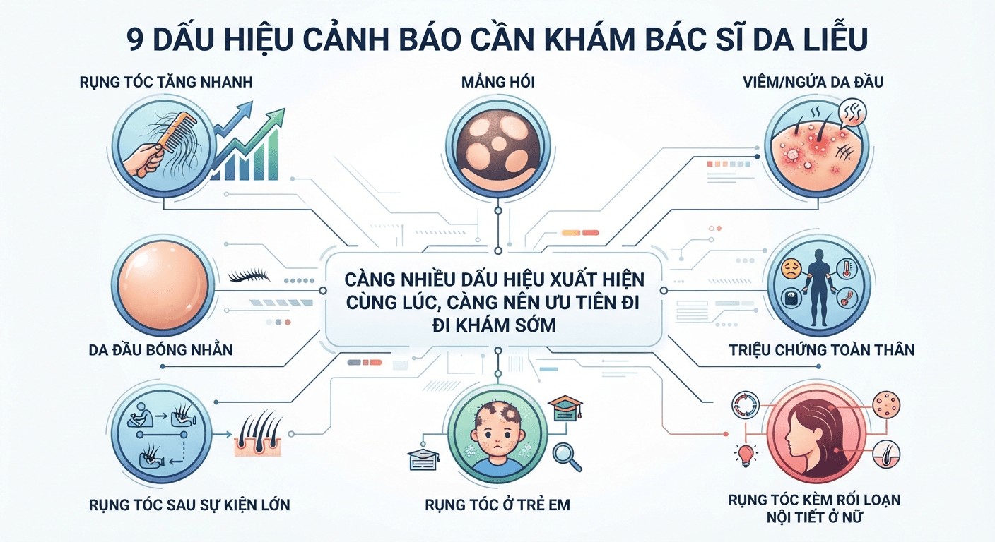 9 dấu hiệu cảnh báo cần khám bác sĩ da liễu
