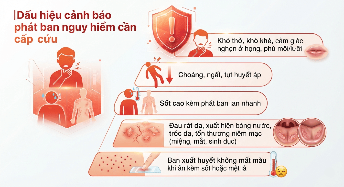 "Dấu hiệu cảnh báo phát ban nguy hiểm cần cấp cứu"