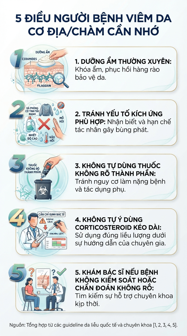 5 điều cần nhớ khi bị viêm da cơ địa chàm
