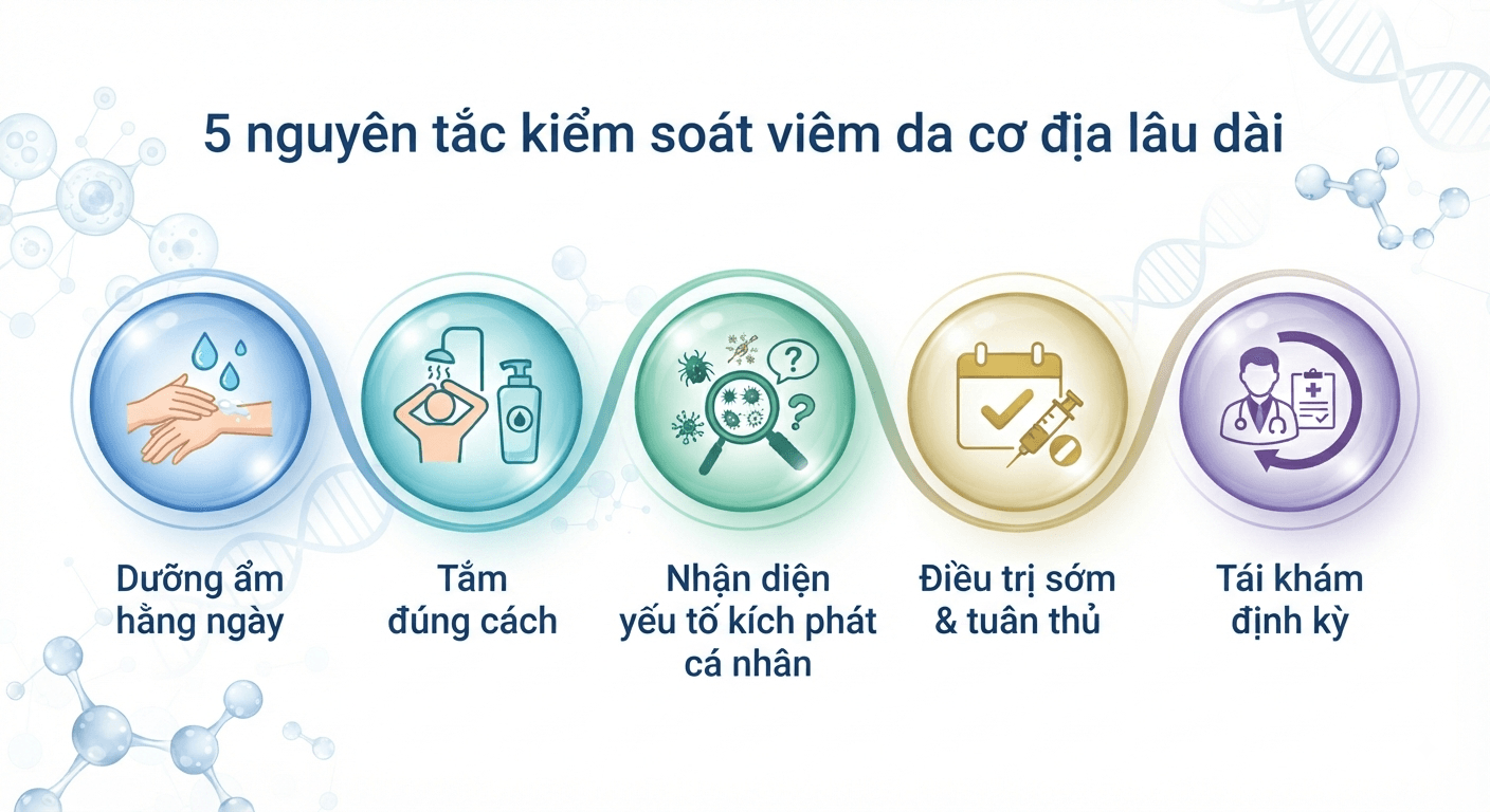 "5 nguyên tắc giúp kiểm soát viêm da cơ địa lâu dài"