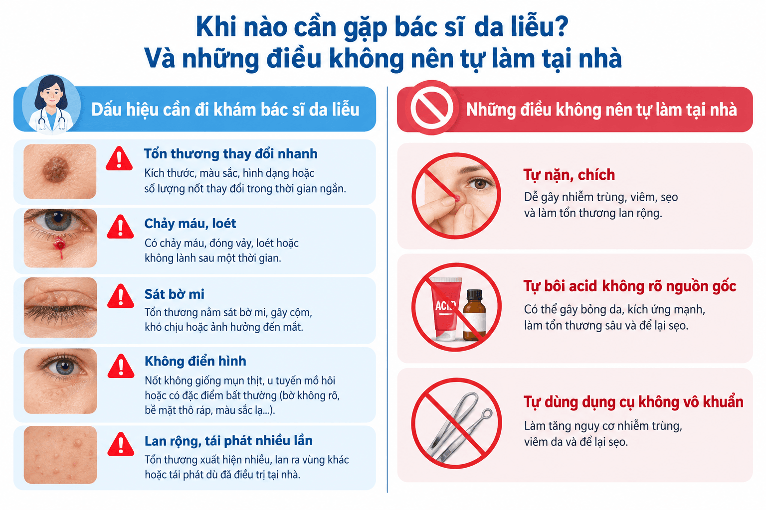 Khi nào cần đi khám và những điều không nên tự làm