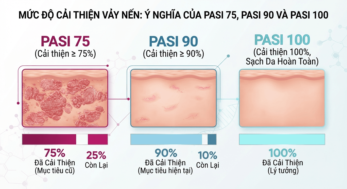 PASI 75 – PASI 90 – PASI 100 nghĩa là gì?