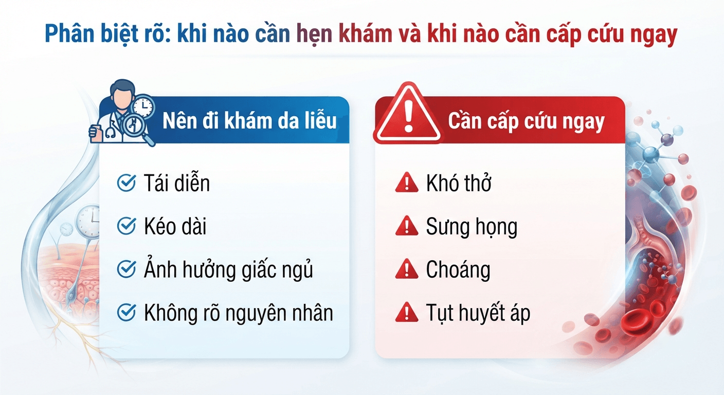 "Phân biệt rõ: khi nào cần hẹn khám và khi nào cần cấp cứu ngay".