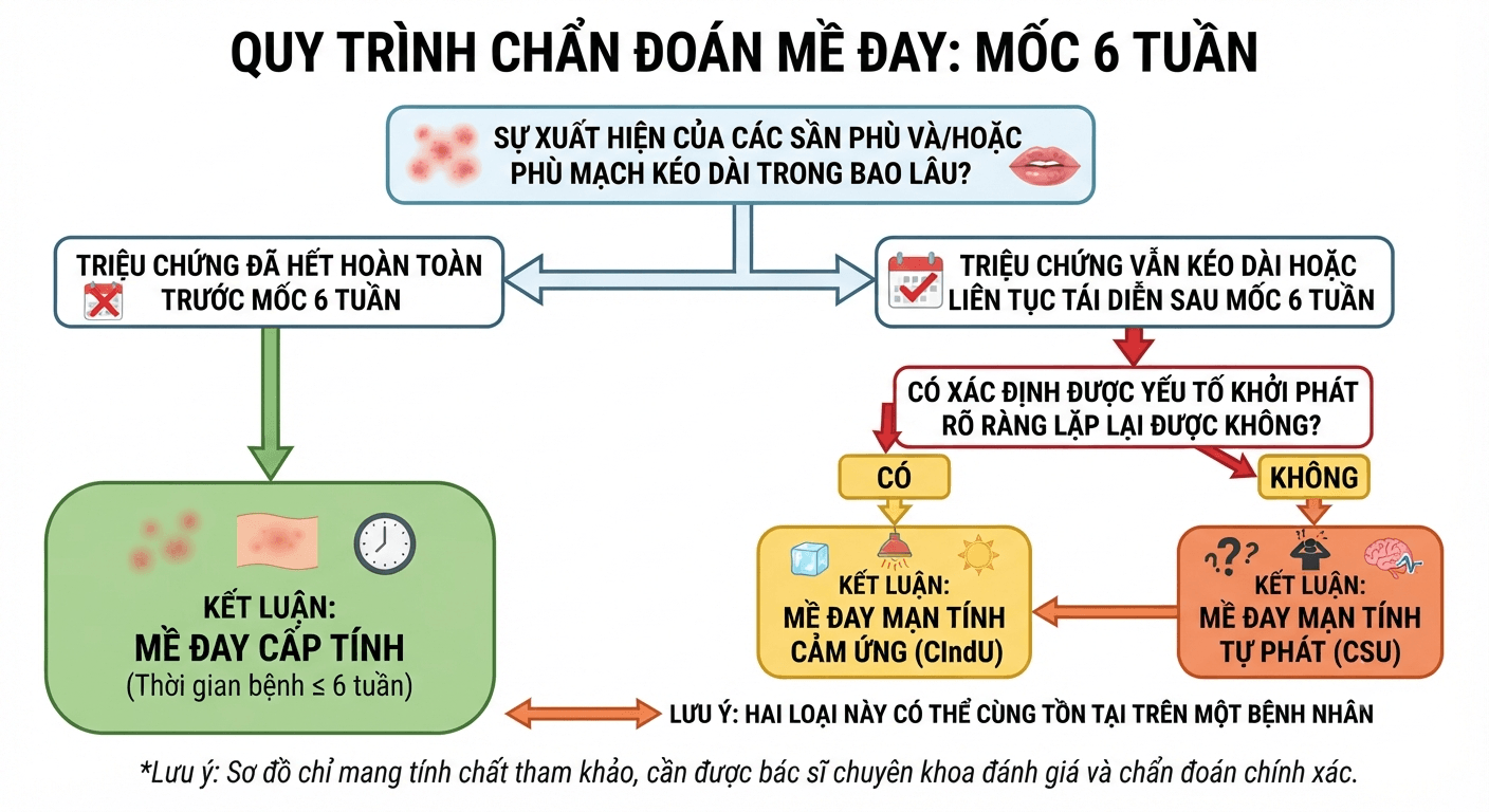 "Không phải cứ tái phát là mề đay mạn – hãy để bác sĩ đánh giá thời gian bệnh".