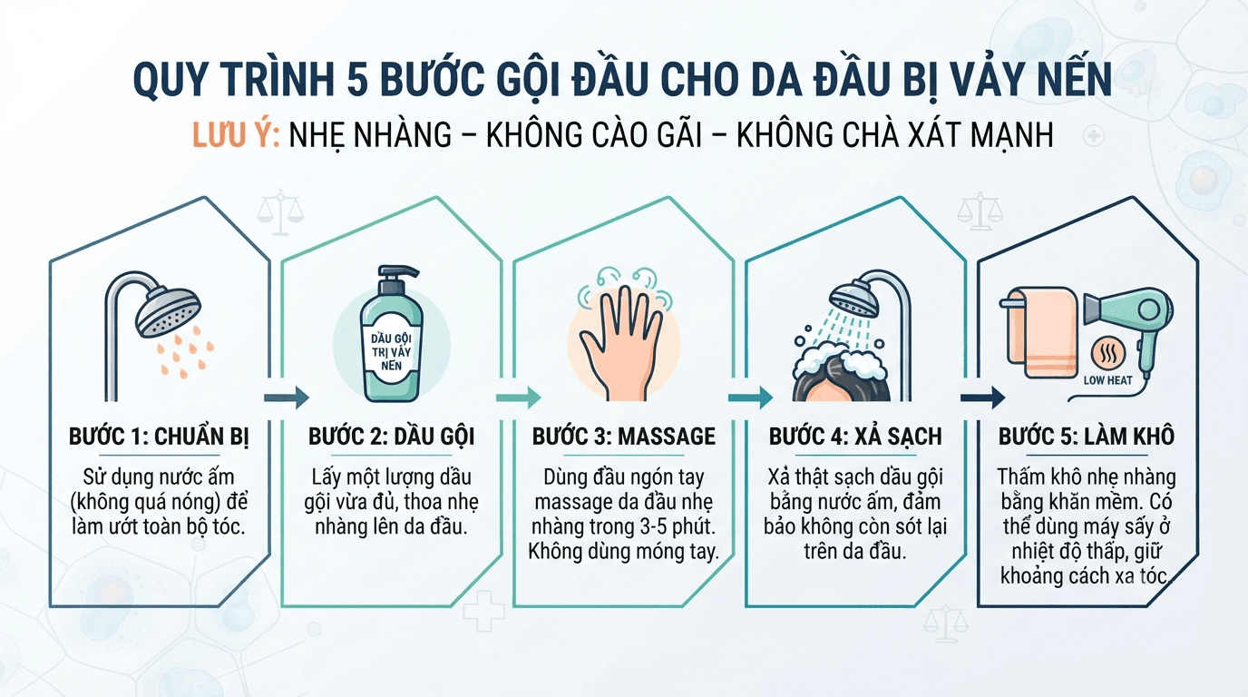 Quy trình gội đầu 5 bước 